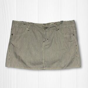 Y2K Gap 1969 Limited Edition Stripe Denim Mini Skirt Navy Cream Size 16